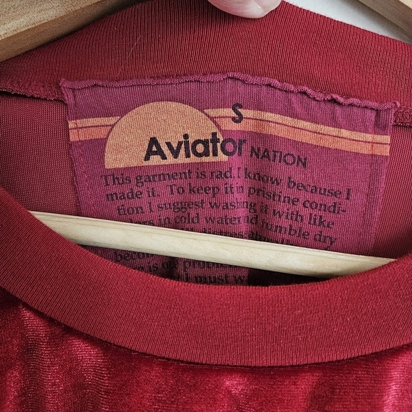 Aviator Nation Red Velvet Relaxed Sweatshirt - Picture 10 of 11